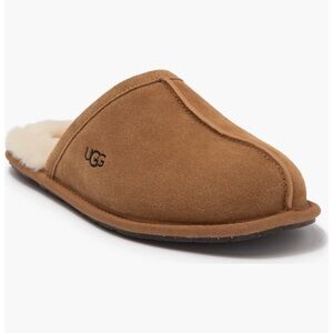 UGG Chestnut Brown Suede Shearling Mule Slippers